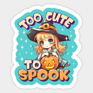 Too Cute To Spook Blonde Chibi Anime Witch Sticker